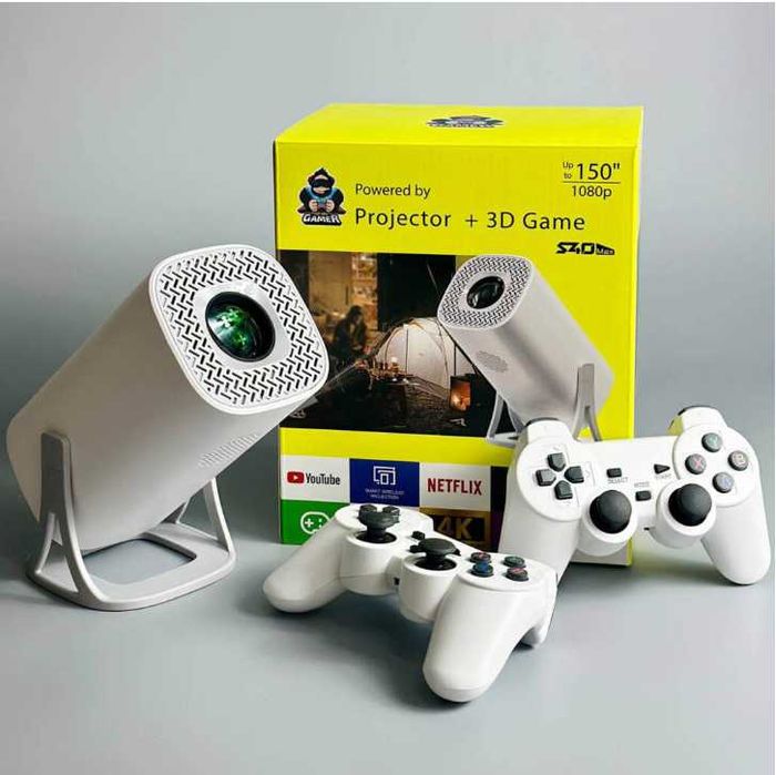 Нов S40Max 450 Смарт проектор и игрова конзола с 35000 игри Android 11