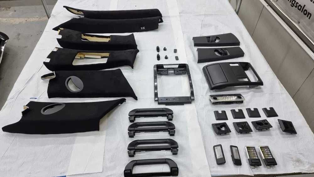 Retapitare plafon Ford textil/alcantara gri/negru/bej + lumini plafon