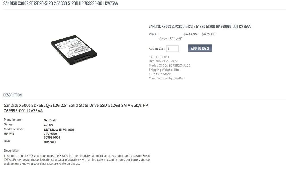 512 GB SSD SanDisk X300