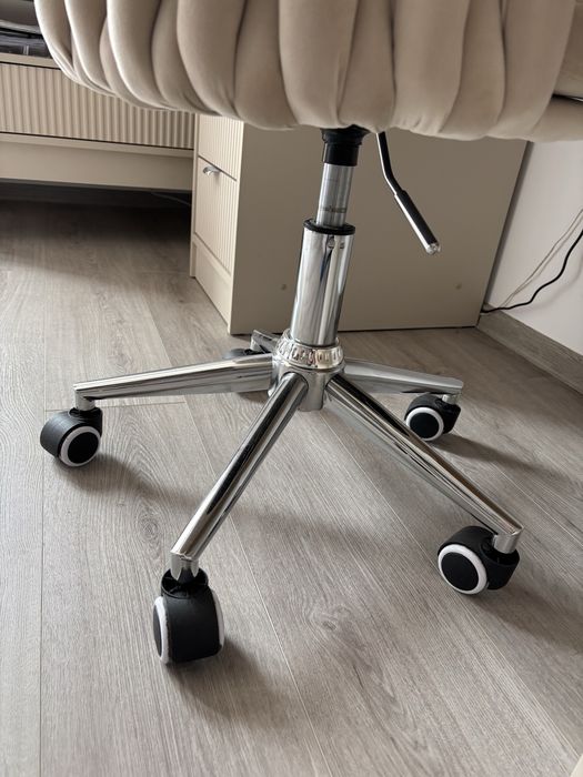 SCAUN PIVOTANT CATIFEA glamour II - bej deschis, baza cromata