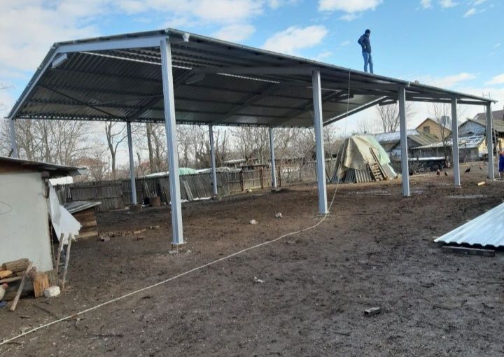 Vand hală metalică 10 m lățime 20 m lungime cu 4 m înălțime din profil