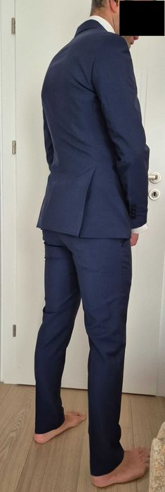 Costum bluemarin Bigotti 48 slim fit stare foarte buna + camasa cadou