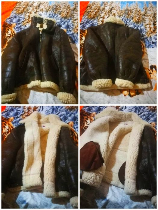 Geaca Aviator Pilot*SCHOTT NYC*Cojoc Blana Shearling Bomber B-3 WW2