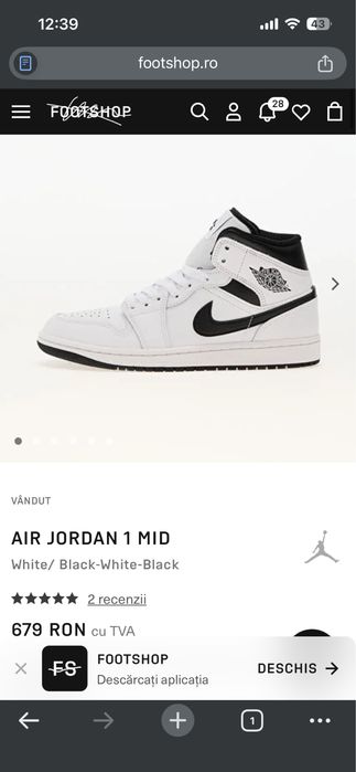 Jordan 1 Mid Reverse Panda 46 Noi in cutie