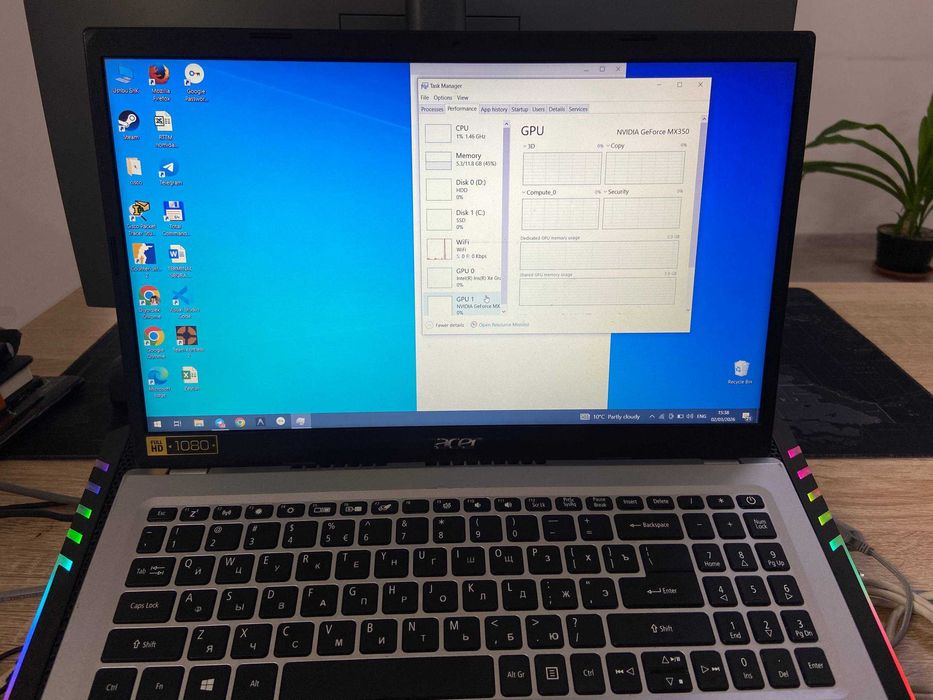 Noutbuk Acer i5 11 avlod 2.4ghz