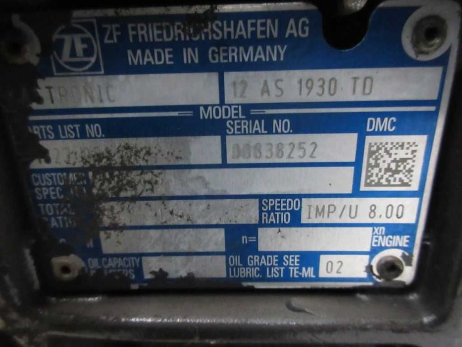 Cutie de viteze 12 AS 1930 TD pentru camion - Piese de schimb Iveco