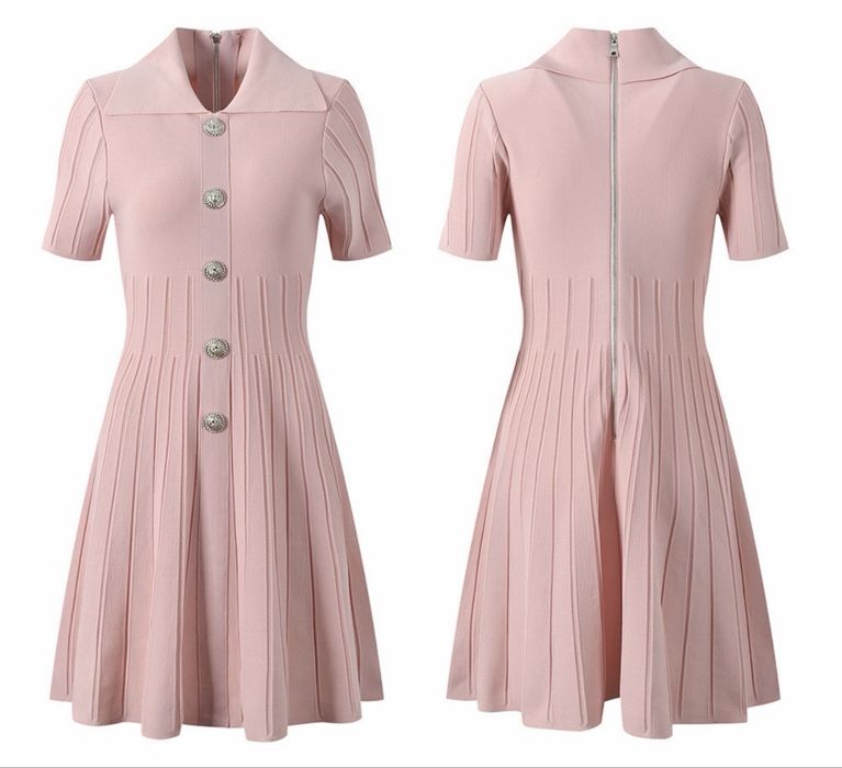 Дамска Официална Рокля в Розов Цвят