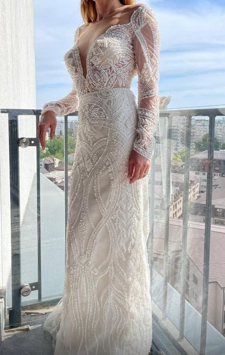 Rochie mireasa cu perlute / margele