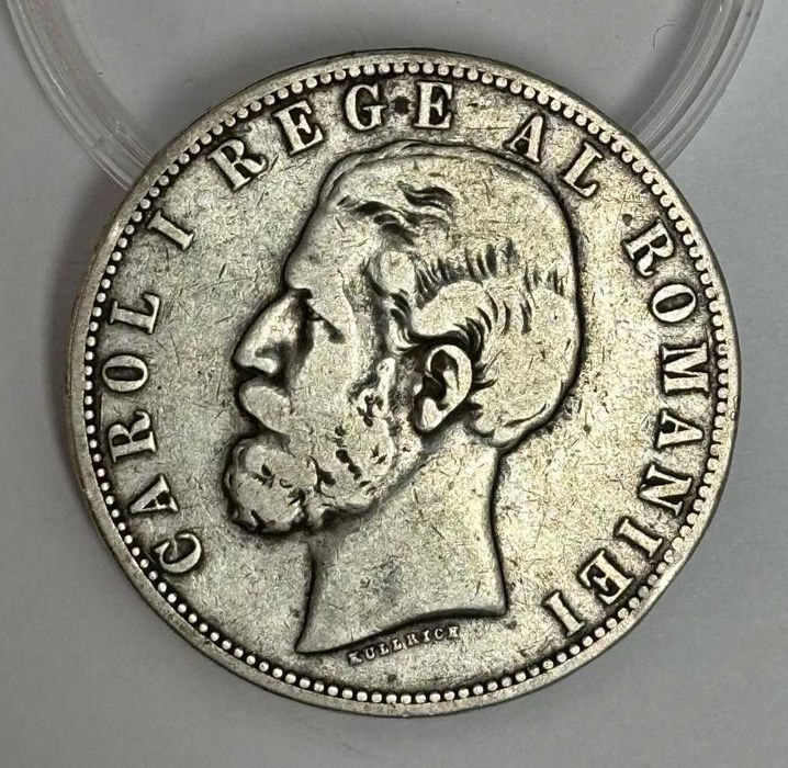 moneda argint 5 Lei 1883 - Carol I
