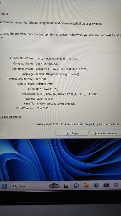 Laptop Lenovo Thinkpad T 16 Gen 3 Intel Ultra 5 125U