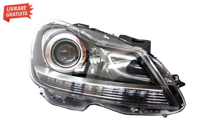 LED DRL Faruri Bi-Xenon Mercedes C-Class W204 Facelift (2011-2014)