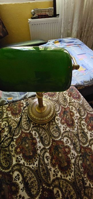 lampa banker Veioza retro vintage, abajur din sticla  model T9009-GR