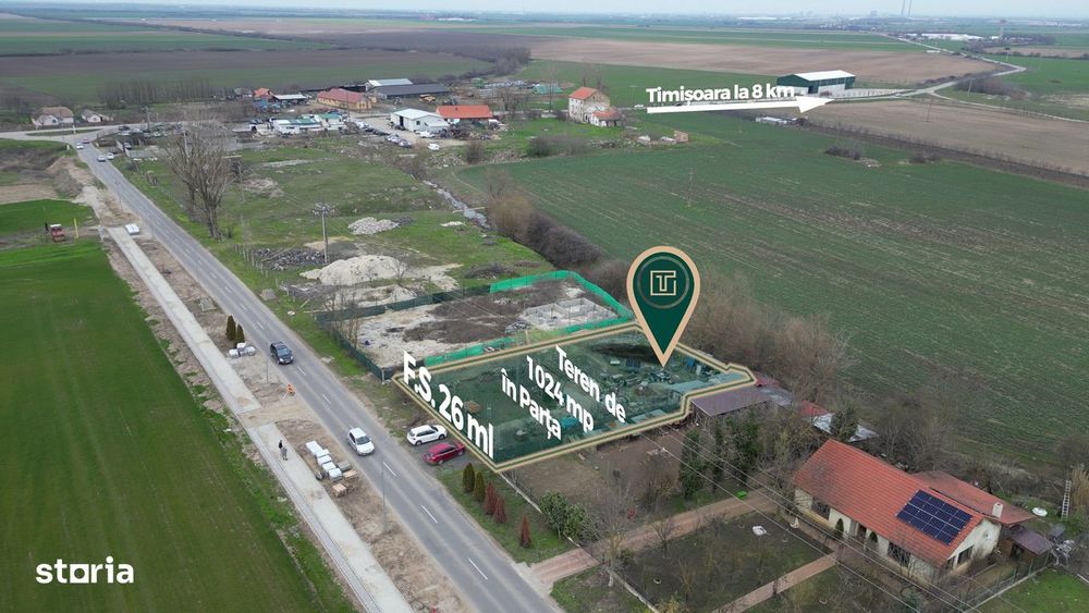 Teren generos de 1.024 mp de vânzare –Parta, la 15 minute de Timișoara