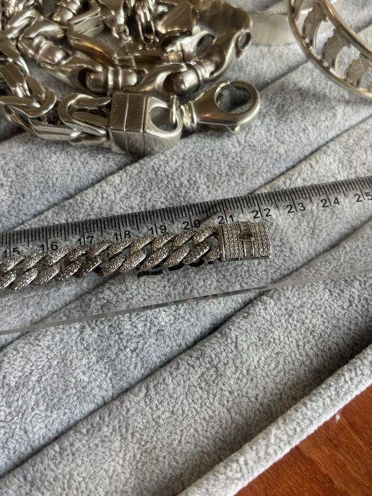 Сребърна гривна Монако с камъчета 37.4гр 925