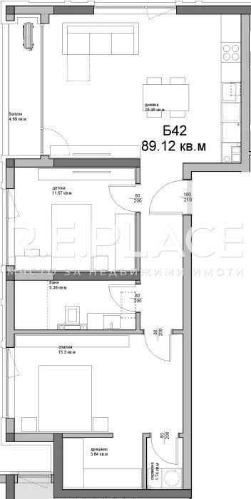 Продава се Тристаен апартамент в Варна, Аспарухово - 108 кв.м за 1514 €/кв.м - Снимка #1