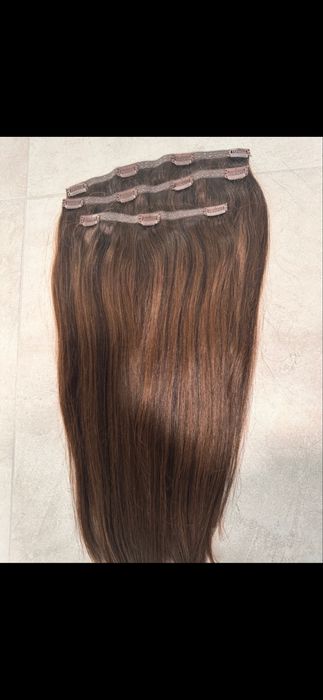 Vând extensii păr natural Beauty Works – 50 cm, șaten închis
