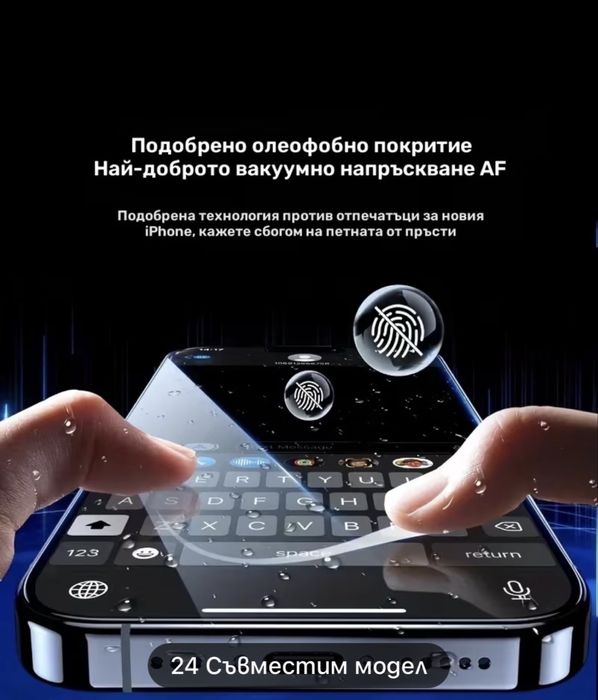 4 бр. Пълнопокриващо стъкло за защита на екрана за iPhone 15 Pro