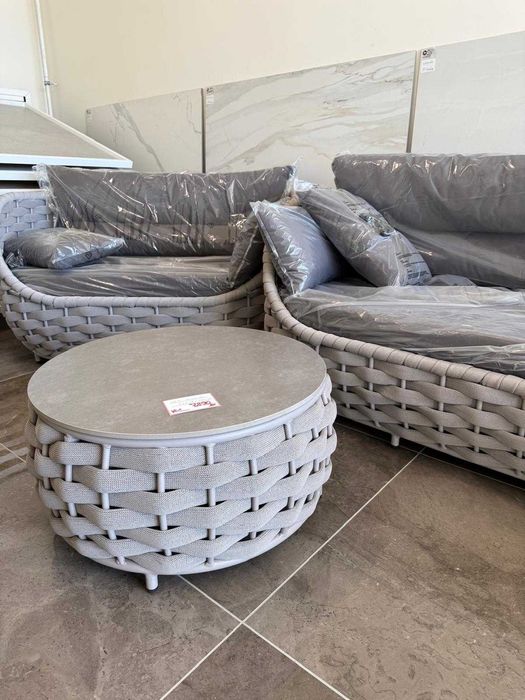 Set Deosebit Canapele pentru Terasa, Gradina, cu Masuta si Perne