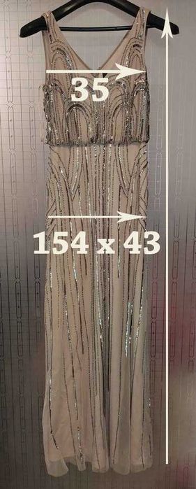 Rochie Adrianna Papell nude, rochie nunta eleganta eveniment paiete