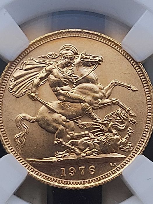 Marea Britanie - 1976 ELISABETA II SOVEREIGN - Aur, .916, 8g - EF