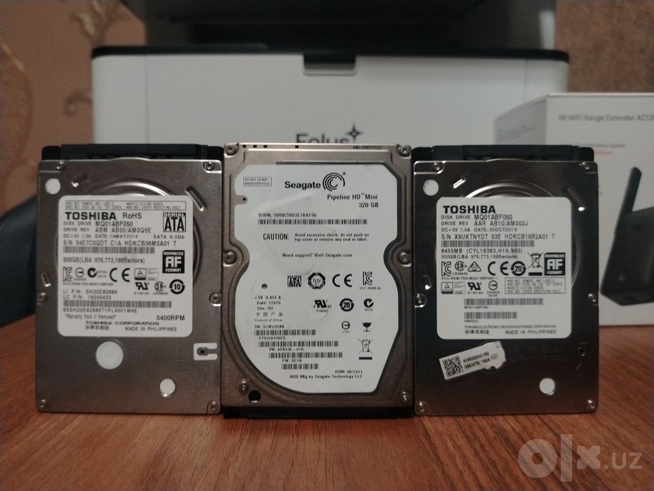 HDD disklar. Ikkita 500 Gb va bitta 320gb