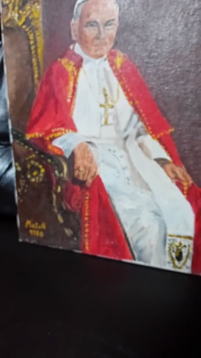 Рисувана  икона-картина.Авторска картина Папа Йоан  Павер ||.