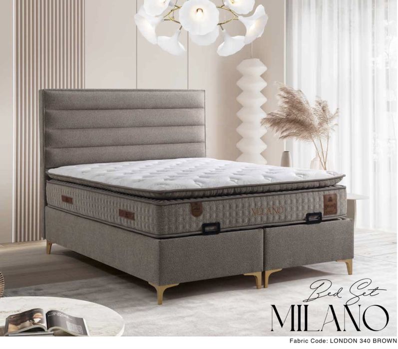 Тапицирана спалня Milano Bed - London 340 Brown