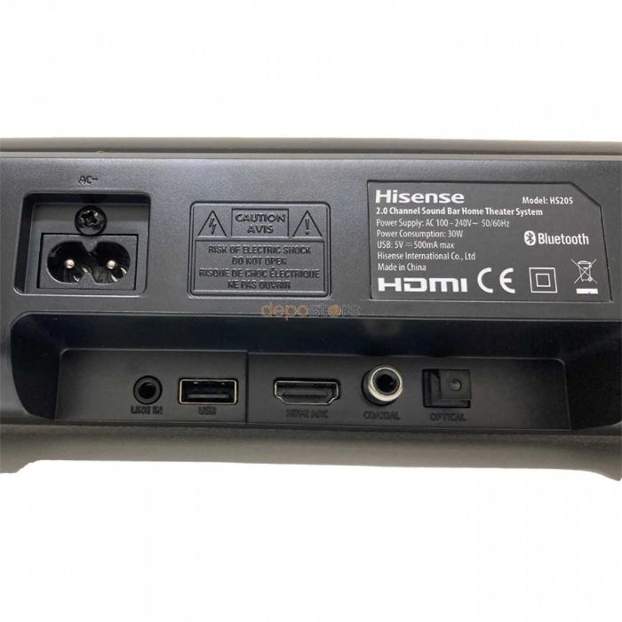 Саундбар Hisense HS205 2.0 канальная система, мощность 60 Вт