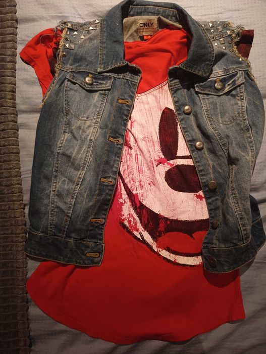 Дънков елек Only, тениска Desigual