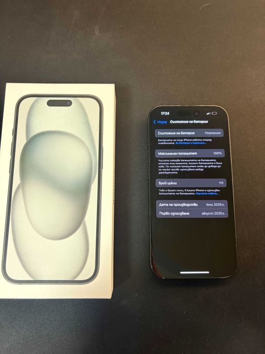 iphone 15 БАТЕРИЯ 100%