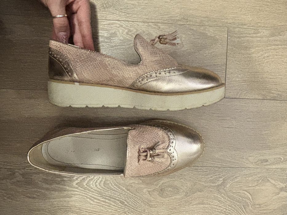 Розово-златисти обувки 38