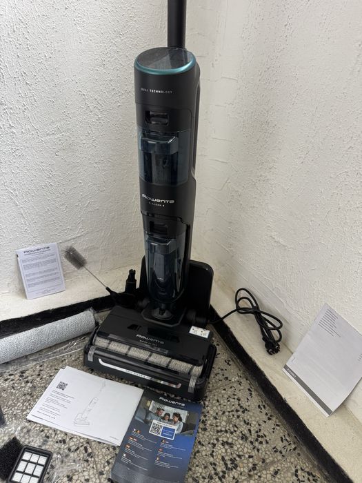 Вертикална Безжична Прахосмукачка за Сухо и Мокро Почистване Rowenta X-Clean 5 (GZ5555EE) Самопочистване и 50 мин, 170W!