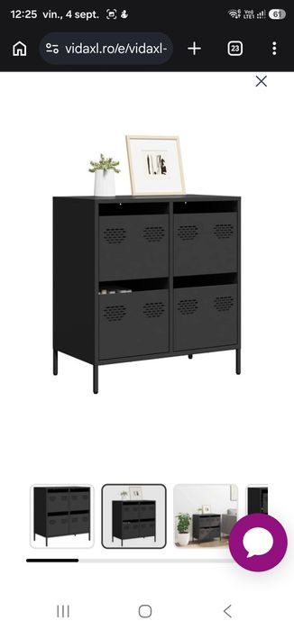 Dulap, negru, 68x39x73,5 cm, oțel laminat la rece