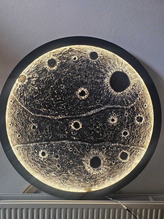 Tablou GIGANT 3D Suprafața Lunii (99 cm) - Decorațiune perete Premium