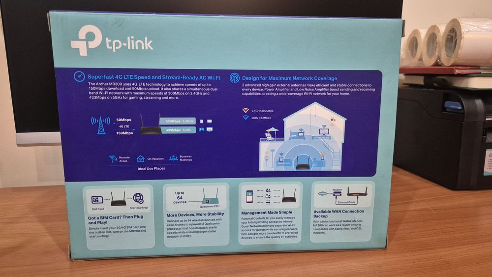 TP-link Archer MR200 WiFi router 4G Sim card