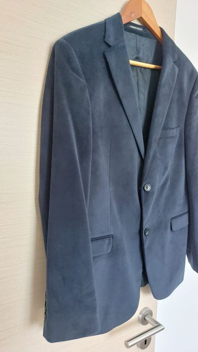 Sacou catifea culoare albastra