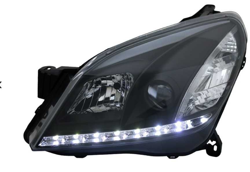 Фарове Опел Астра H Черни ЛЕД LED Седан Комби Opel Astra Х Н GTC ГТЦ