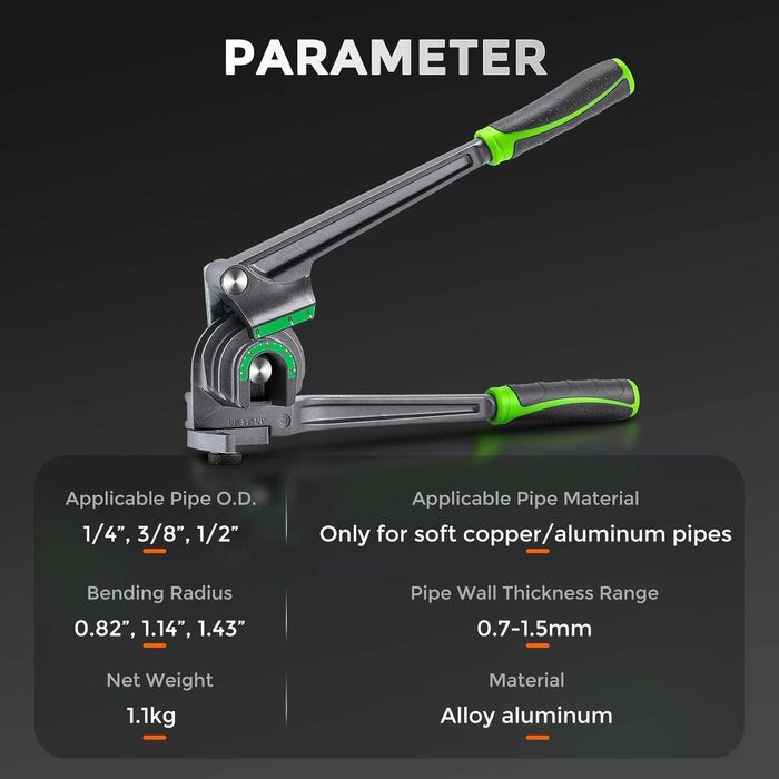 Unealta manuala 3 in 1 pentru indoit tevi cupru si aluminiu 1/4 3/8 1/2 inch indoire 180 grade fara deformare pentru instalatii AC si auto