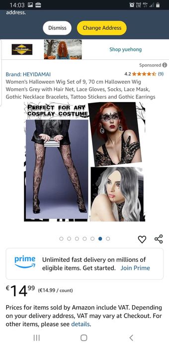 Set peruca gri si accesorii -  halloween