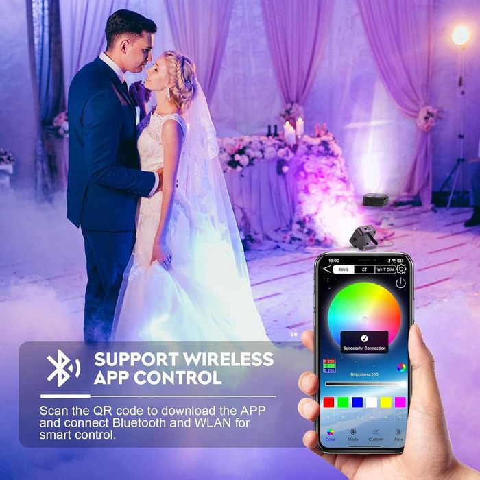 Мини акумулаторни сценични светлини, 4 * 18W RGBWA UV 6 в 1, захранвани от батерии