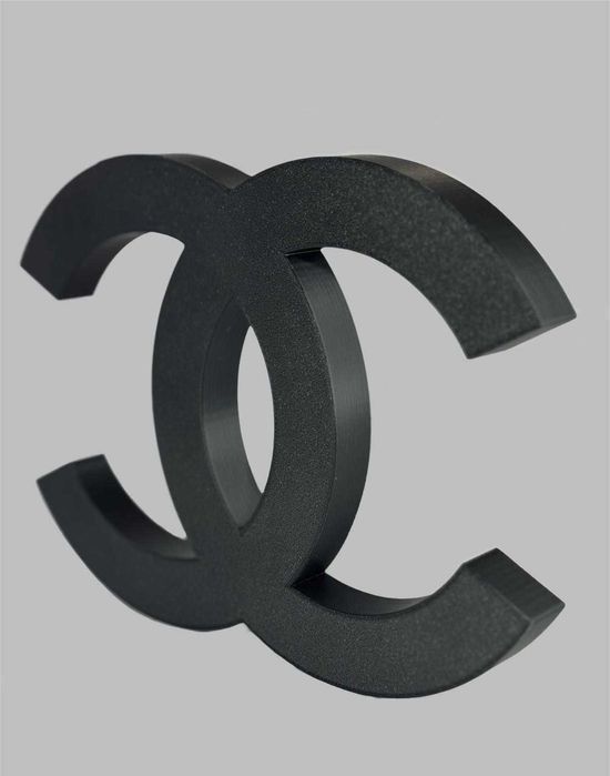Decorațiune de perete Logo Chanel iconic, negru mat