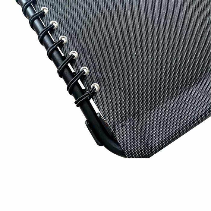 Sezlong pliabil din otel 189x59x34 cm din otel si fir textilene negru