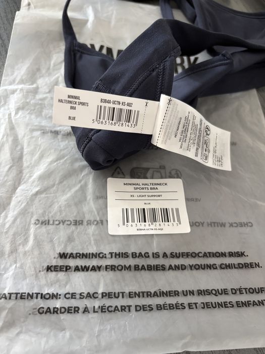 Bustiera Gymshark Minimal Halterneck Heavy Blue marimie XS/S/M