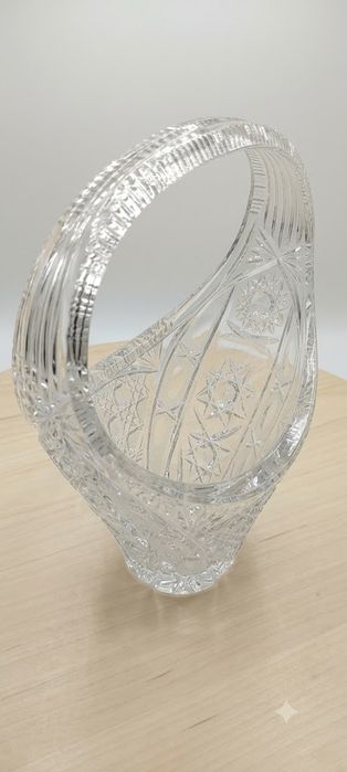 Хрустальная корзина большая советская.