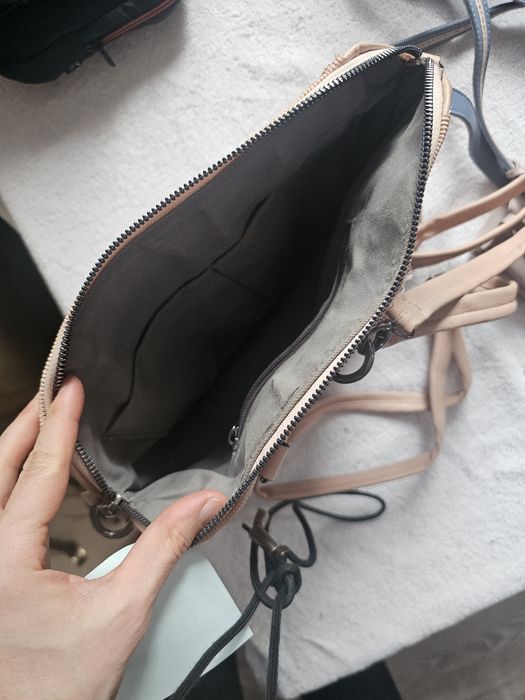 2бр Дамска чанта и ранижа  еко кожа розово/синьо А4