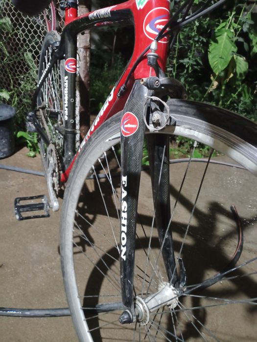 Велосипед гончик, с карбоновой рамой и вилкой, дорогие диски и шины