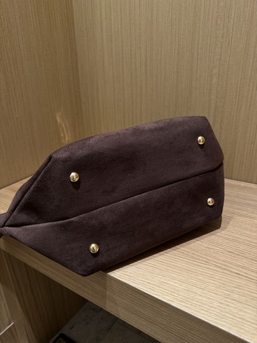 Demellier дамска чанта кафяв велур