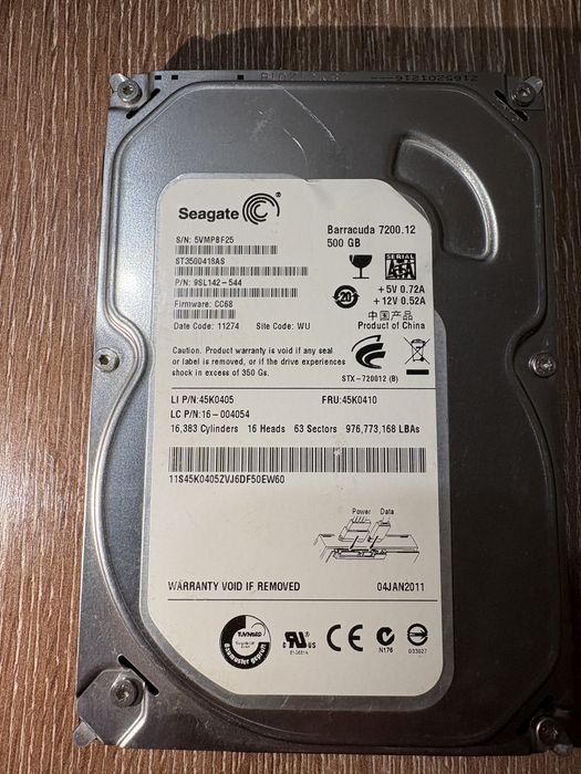 Продам HDD 500gb