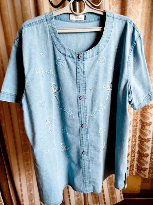 Женская джинсовая одежда, больших размеров