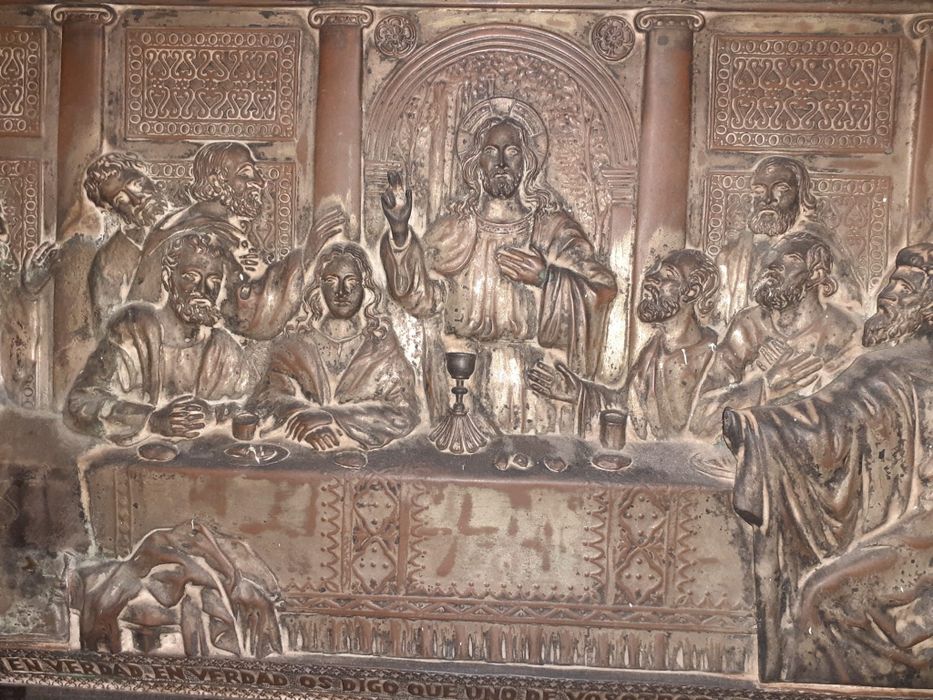 tablou religios cu Cina cea de taina in metal